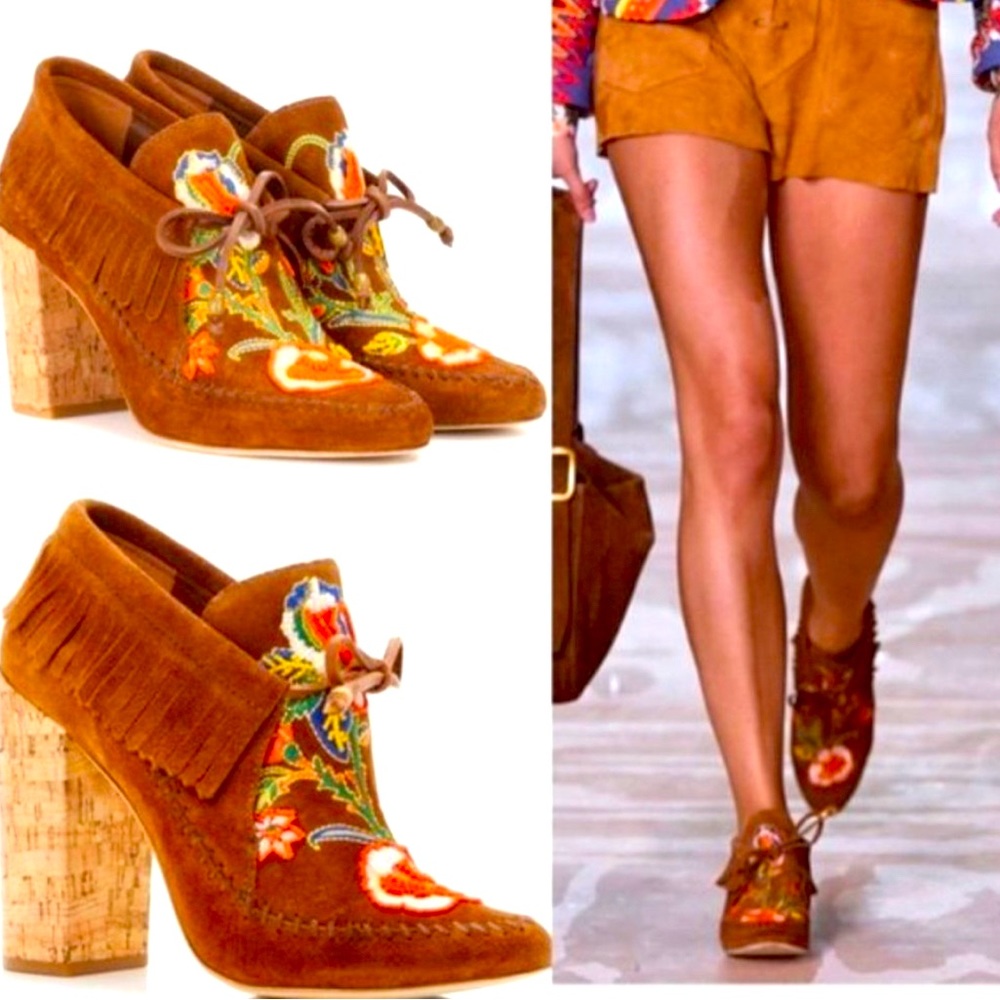 RARE Tory Burch Huntington Suede beaded booties NEW